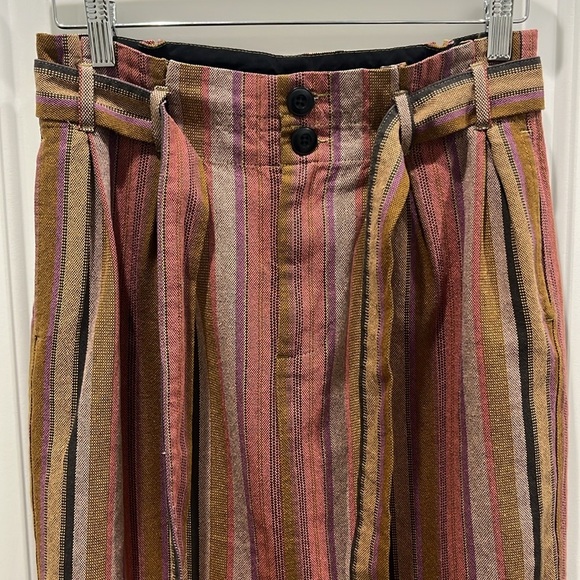 NWT The Great. Striped Cotton Knee-Length Pencil Trouser Skirt Sz 2 Medium - Picture 2 of 7